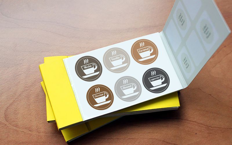 Coffee Flavour Sticker Book Design