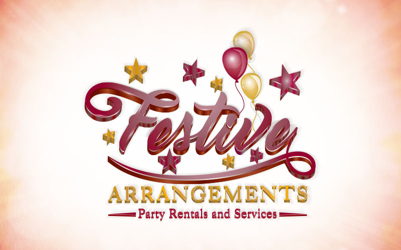 Festive Arrangement 3D Logo Design