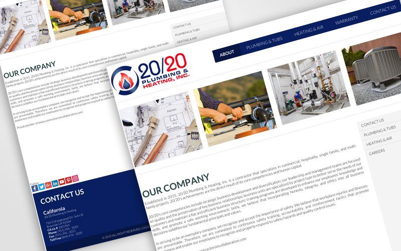 20/20 Plumbing & Heating, INC Website Design