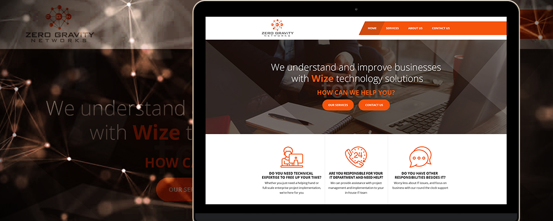 Zero Gravity Networks Website Design